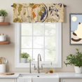 thumbnail image 2 of Retro Earth Globe Valance Curtain for Windows Travel Compass Vintage Rod Pocket Curtain Valances Short Window Treatments Panels for Kitchen Bathroom Laundry Room Basement 60 x 18 Inch, 2 of 9
