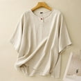 thumbnail image 1 of mfyjkho Tops Para Salir, Camisa De Manga Corta Con Botones, Abertura En El Bajo Y Cuello Redondo Para Mujer. Tops Para Hacer Ejercicio L, 1 of 8