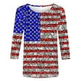 thumbnail image 3 of Fmbrln Womens Plus Size Independence Day 3/4 Sleeve Tops Fashion Casual Crew Neck Loose Comfy T-Shirts Patriotic Tees, 3 of 5