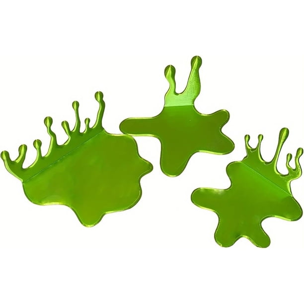 Decoración de estante de metal con goteo de sangre para Halloween: aterradora gota de sangre para la barra de Halloween, estantes de mesa para el hogar, decoración de arte gótico (verde)