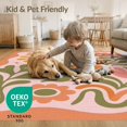 thumbnail image 4 of ODIKA 2'x3' Warm Earthy Tones Floral Harmony Washable Doormat Retro Botanical Design for Vibrant Spaces for Entryway, Kitchen, Laundry Room, Non-Slip, Low Pile, 4 of 7