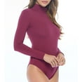 thumbnail image 6 of M&M SCRUBS Long Sleeve Turtle Neck Body Suit-Breathable Cotton Stretch Leotard(Burgundy, Small), 6 of 6