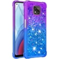 thumbnail image 3 of Case for Motorola Moto G Power 2021,Creativity Clear Gradient Quicksand Glitter Flowing Liquid Floating TPU Case Bling Diamond Sparkle Cover for Moto G Power 2021 JB Purple Navy, 3 of 14