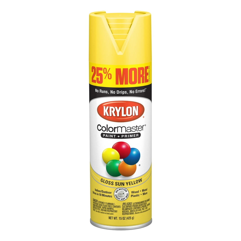 Krylon® ColorMaster Paint + Primer Gloss Sun Yellow, 15Oz Walmart