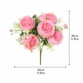 thumbnail image 2 of Artificial Persian Rose Bouquet with 5 Large Blooms and 4 Buds, 12.6 Inches, Pink, for Home Decor and Wedding Decoration, 2 of 5