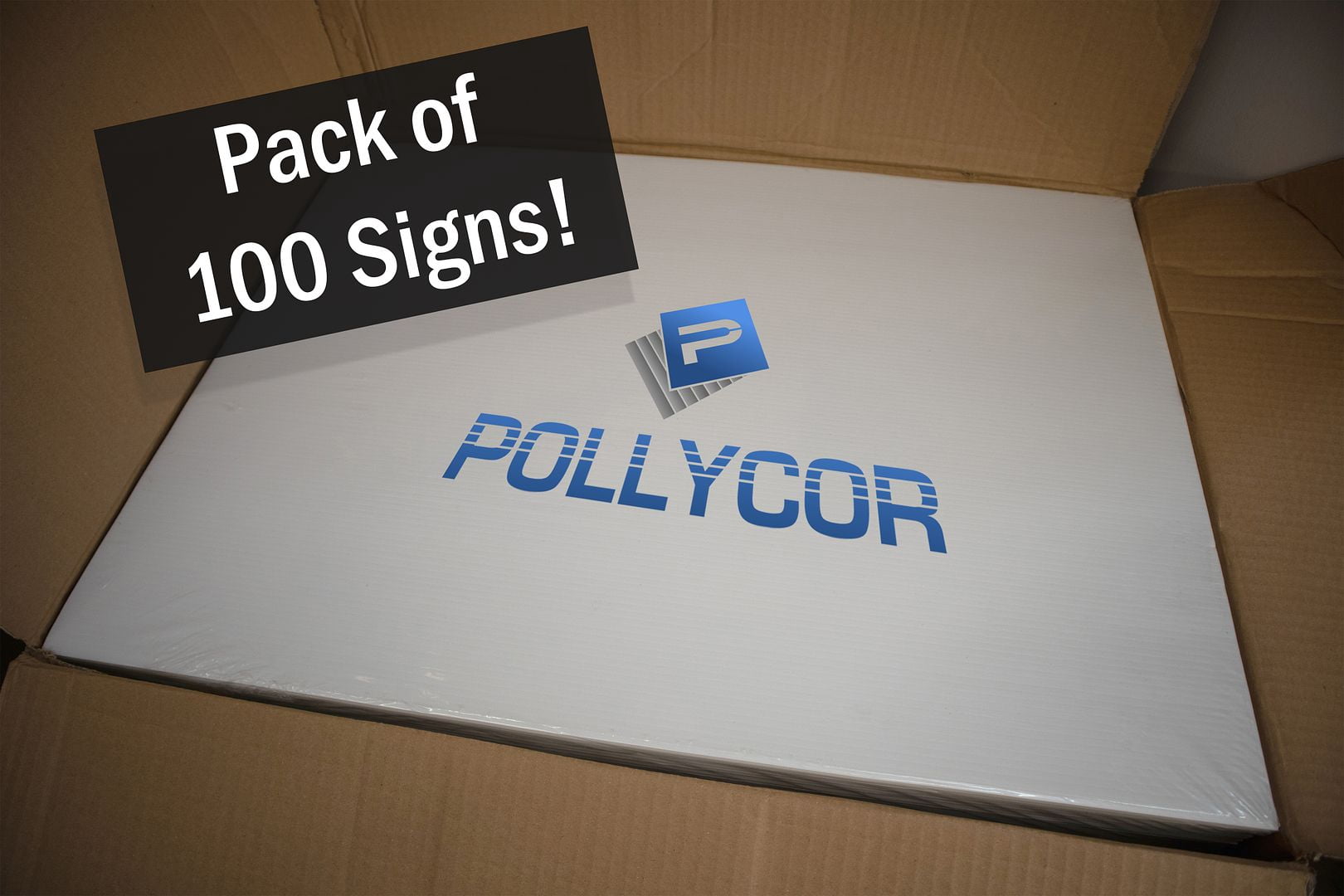 Pollycor Blank Corrugated Polypropylene Plastic Yard Signs. Great for Business Signage, Garage Sales, Real Estate, House Party, DIY. 24" x 18" Pack of 100