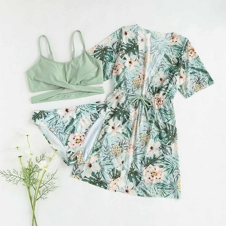 

PEONAVET Baby Girl Swimsuits Sport Bikini Bathing Suit 2Pcs Print Skirt Hawaiian Halter Swimwear Sets Summer Beach Wear Outfit for 14 Years - Summer Savings Clearance