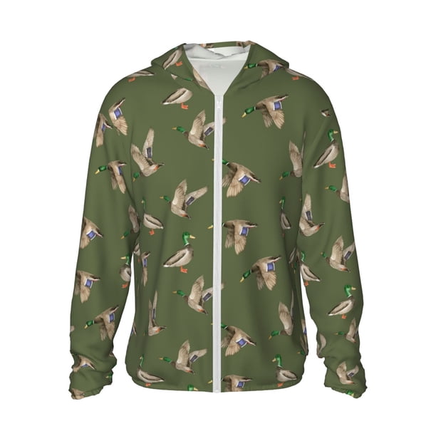 Fotbe Birds Wild Ducks Chaqueta con Protección Solar UPF 50+ para Hombre y Mujer, Camisa con Capucha y Bolsillos-Medium
