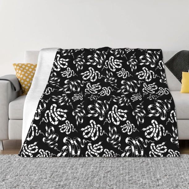 Balery Snake Manta de Franela con Dibujo, Lujo Ultra Suave y Cálido, Antipelusa y Resistente a las Arrugas para Cama, Sofá, Camping -40"x30"