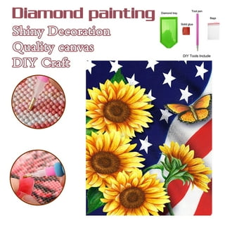 Griolams Diamond Art Kits Sunflower Full Diamond Painting Kits for Adults  5D Gem Art Painting with Diamonds Home Wall Decor(12 * 16) white