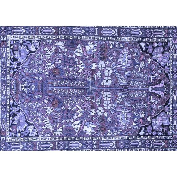 Ahgly Company Machine Washable Indoor Rectangle Animal Blue Traditional Area Rugs, 3' x 5'