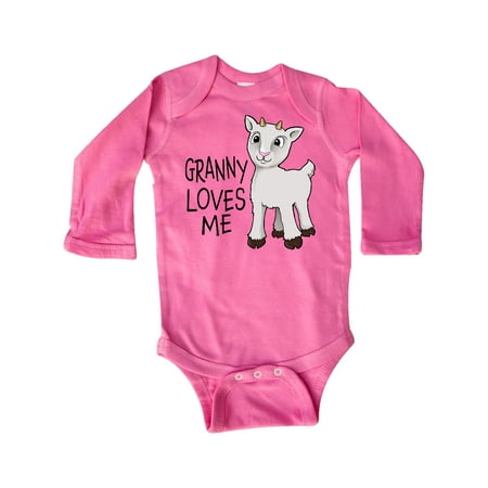 

Inktastic Granny Loves Me- cute goat Gift Baby Boy or Baby Girl Long Sleeve Bodysuit