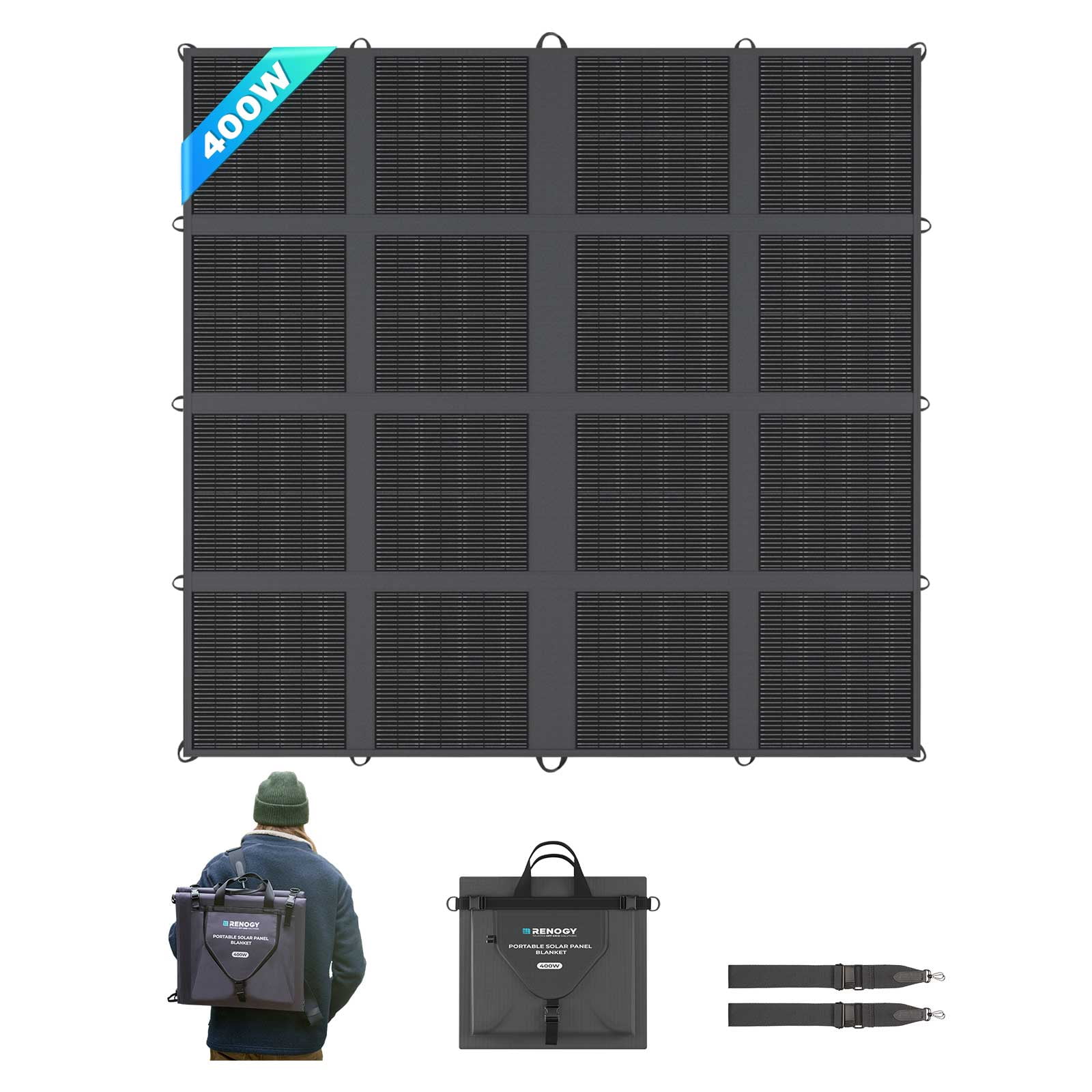 Renogy 400 Watt Solar Panel, 16BB N-Type Foldable Panel, 25% High Efficieny for Outdoor, Camping, Off Grid, Lightweight Ultra-Thin Only 7.3 kgs/16.09 lbs