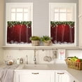 thumbnail image 4 of Christmas Colored Ball Kitchen Curtains and Valances Set, Snow Snowflake Pine Branch Red Rod Pocket Window Valance 18 Inch Window Curtain Panels for Living Room Bedroom Laundry, 27.5x36in, 3 Pieces, 4 of 7