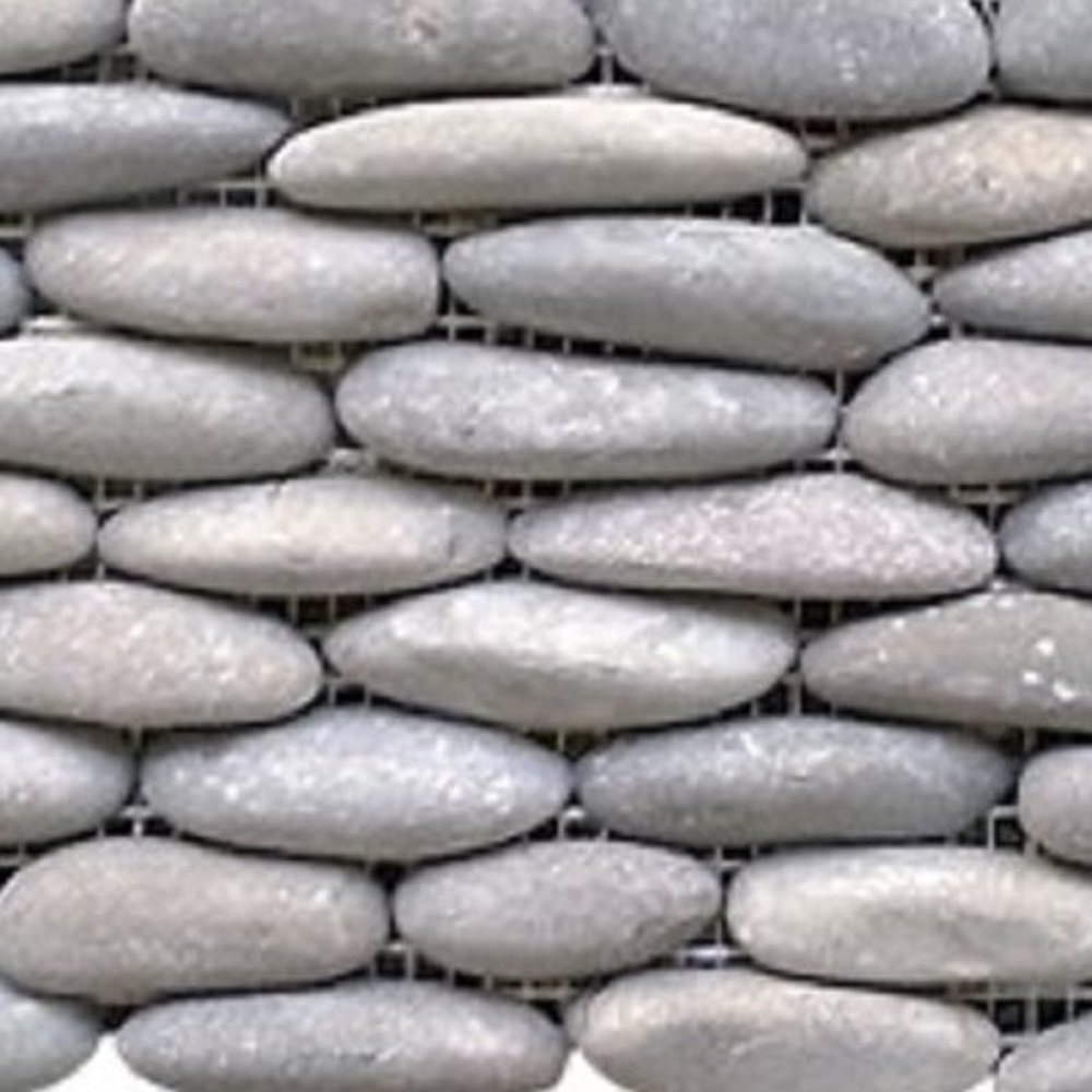Rainforest Light Grey Stacked Stone Pebble Wall Tile 12" x12" (5.0 Sq. ft. / Case)