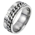 thumbnail image 1 of 1Pc Unisex Fashion Titanium Steel Ring Rotatable Ring Roman Numerals Ring, 1 of 9