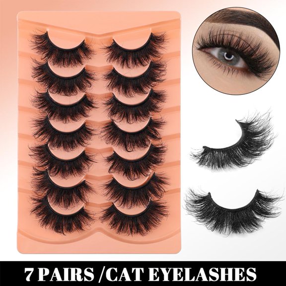 Premium Faux Mink Eyelashes 14 Pairs Set Natural Full Volume Strip Lashes For Daily Wear