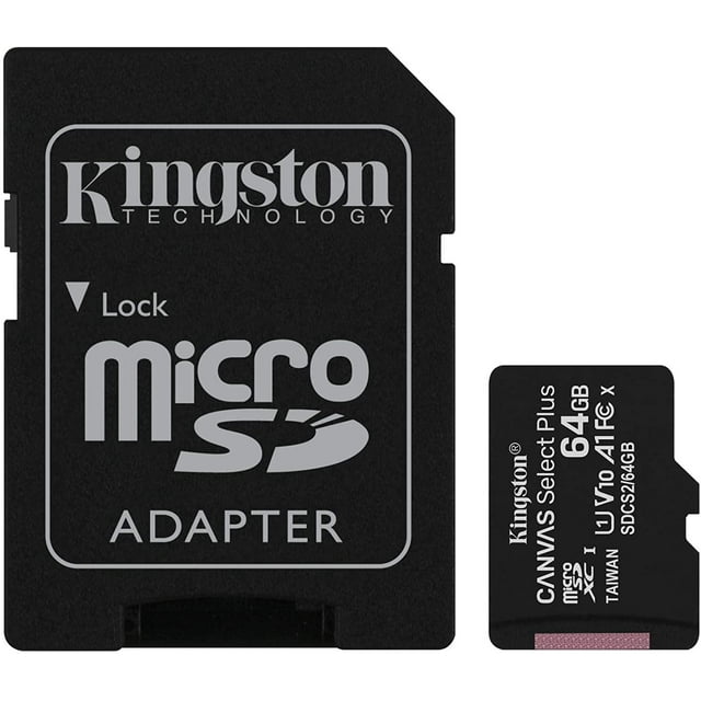 Memoria Micro SD Kingston 64 GB con Adaptador SD 2 Piezas