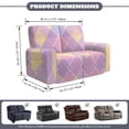 thumbnail image 6 of TSOVTHRID Diamond Grid Purple Print Recliner Loveseat Cover 6-Piece Stretch Loveseat Sofa Cover 2 Seat Couch Cover Washable Furniture Protector for Home Decoration, 6 of 7