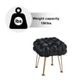 thumbnail image 4 of Home Soft Things Crushed Velvet Pouf Stool Ottoman - Jet Black - 16x16x16'', 4 of 7