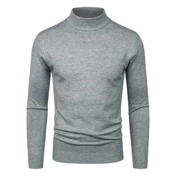 Gibobby Sueter cuello de tortuga hombre Sueter de cuello alto para hombre de ajuste delgado casual sueter de punto basico Gris Unitalla Walmart en linea