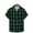 Green, variant on ZRGHAOYLQ Men Green Plaid Shirt Casual Short Sleeve Button Down Dress Shirts Big and Tall Plus Size T Shirts Classic Lapel Collar Shirt