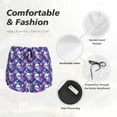 thumbnail image 4 of Fuzoiu Skull Flower Print Women's Athletic Shorts, Double-Layer Running Shorts with Pocket,Women's Workout Shorts for Yoga, Gym, and Workouts-Medium, 4 of 7