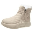 thumbnail image 4 of justharion Bottes de Neige d'Hiver Chaussures Doublées Chaudes Bottines de Travail Mode pour Randonnée Randonneur Hiver 36 Beige, 4 of 9