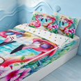 thumbnail image 2 of Erosebridal Coastal Flamingo Zipper Twin Comforter Sets with Fitted Sheet and 2 Pillowcases, Ocean Animal Zipper Bedding Set, Polka Dots Reversible, 2 of 7