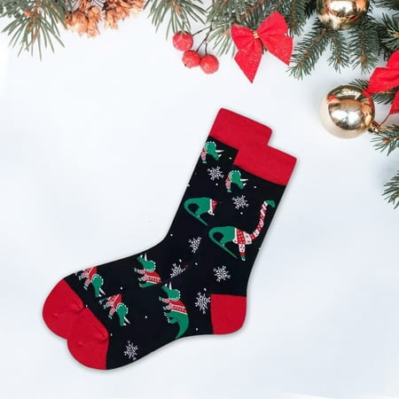 

wofedyo Unisex Christmas Printed Socks Middle Tube Warm Socks Couple Socks