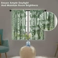 thumbnail image 2 of Olive Green Kitchen Curtains 36 Inch Length Modern Window Short Tier Curtains Over Sink Set of 2, White Doodle Abstract Art Small Kitchen Decor, 2 of 6