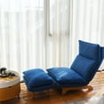 thumbnail image 4 of Single Sofa Reclining Chair, Japanese Chair Lazy Sofa, foldable reclining chair leisure single sofa functional chair, Adjustable Chair for Reading TV Watching Dark Blue, 4 of 7