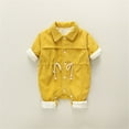 thumbnail image 2 of ZyeKqe Baby Clothes Newborn Boys Girls Fleece Lined Jumpsuits 1 Piece Outfits Long Sleeve Button down Rompers Winter Warm Onesies, 2 of 7
