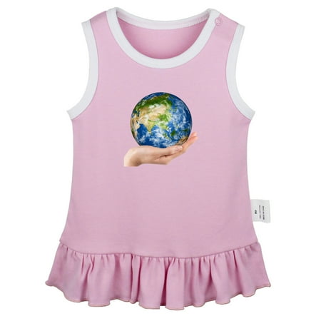 

Nature Earth Pattern Dresses For Baby Newborn Babies Skirts Infant Princess Dress 0-24M Kids Graphic Clothes (Pink Sleeveless Dresses 12-18 Months)