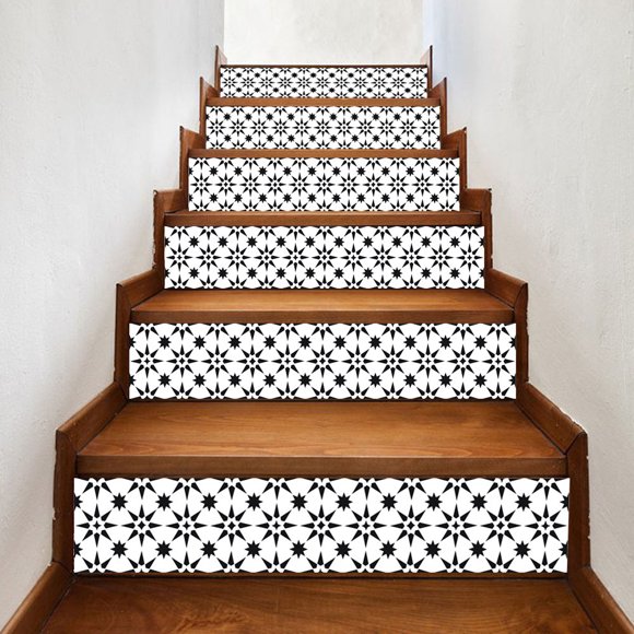 6Pcs Staircase Stair Riser Floor Sticker DIY Wall Decal Fashion Stairs Decal