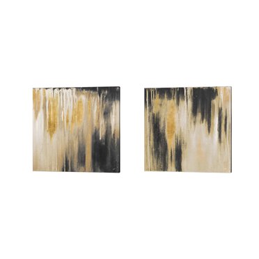Great Art Now Gold Paysage by Patricia Pinto 2 Piece Canvas Art Set Each 14"W x 14"H