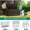 thumbnail image 6 of Dextrus 260 Gallon Extra Large Deck Box, Double-Wall Resin Outdoor Storage Box with Flexible Divider for Patio Cushions Pool Supplies Garden Tools, 1000lbs Load Capacity, Lockable & Waterproof, 6 of 9