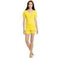 thumbnail image 2 of Leveret Womens Two Piece Short Cotton Pajamas Yellow L, 2 of 2