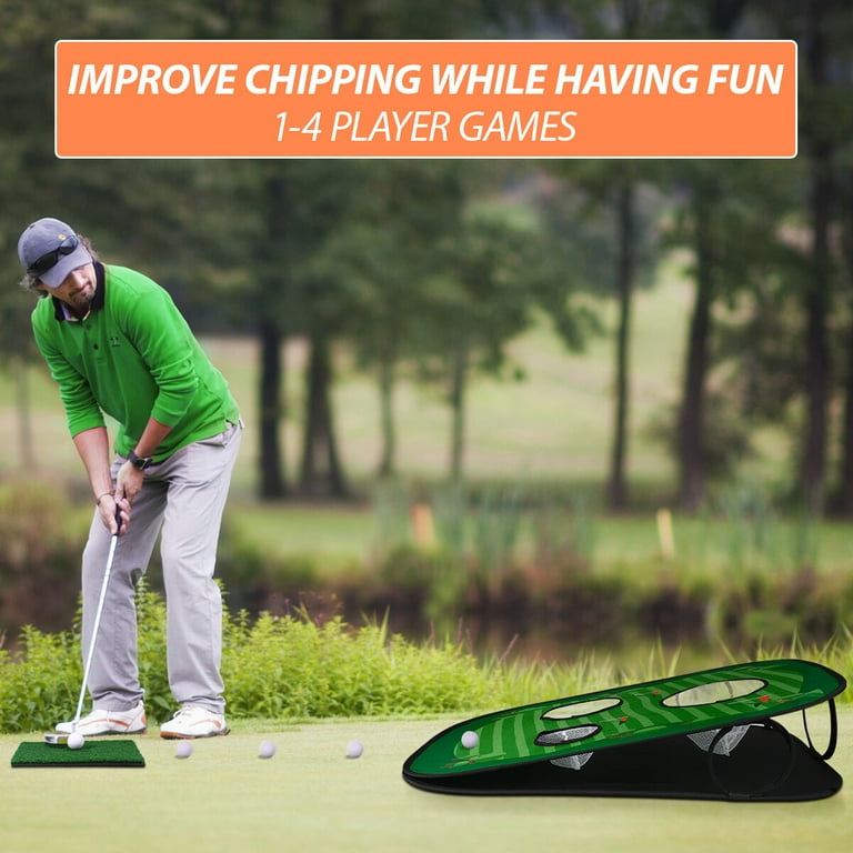 Clispeed Foldable Chipping Net Cornhole Game Set Golfing Net for