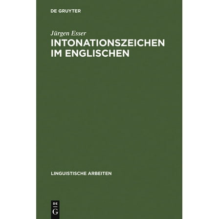 Linguistische Arbeiten Intonationszeichen im Englischen, Book 29, (Hardcover)