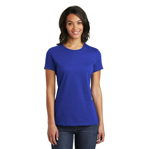 District Adult Female Women Electric Heather T-Shirt Deep Royal Large