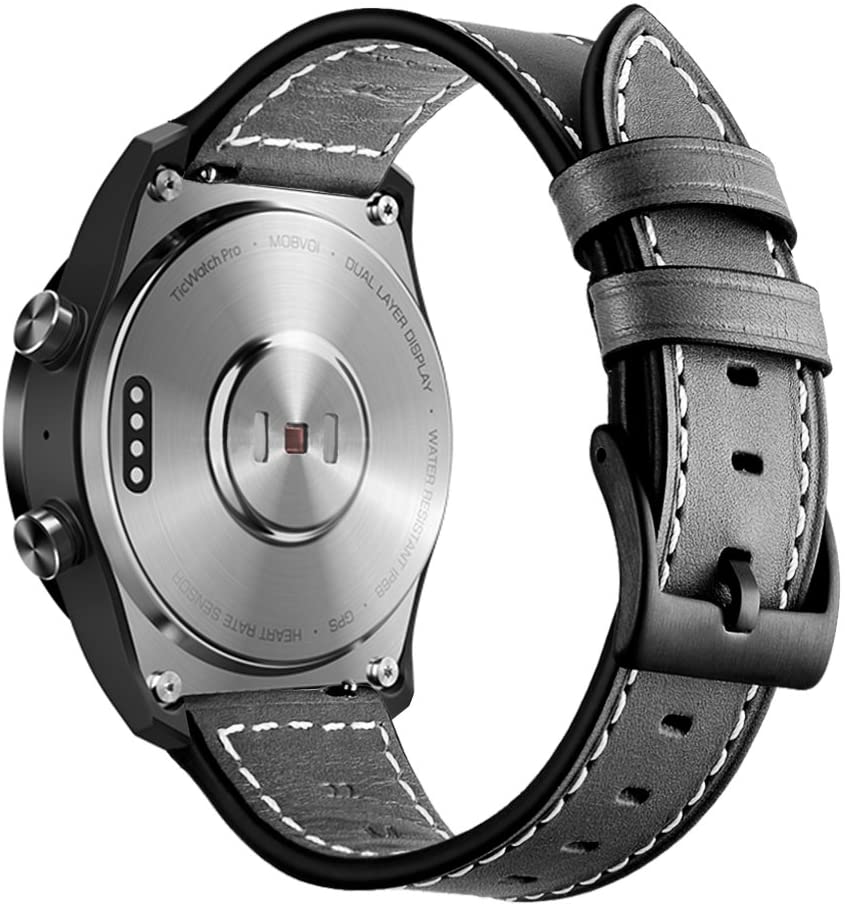 AIMTYD Compatible with Ticwatch pro Band, 22mm Leather Strap Replacement  Buckle Strap Wristband Compatible with Samsung Gear S3/Galaxy Watch 46mm  (Black) | Walmart Canada