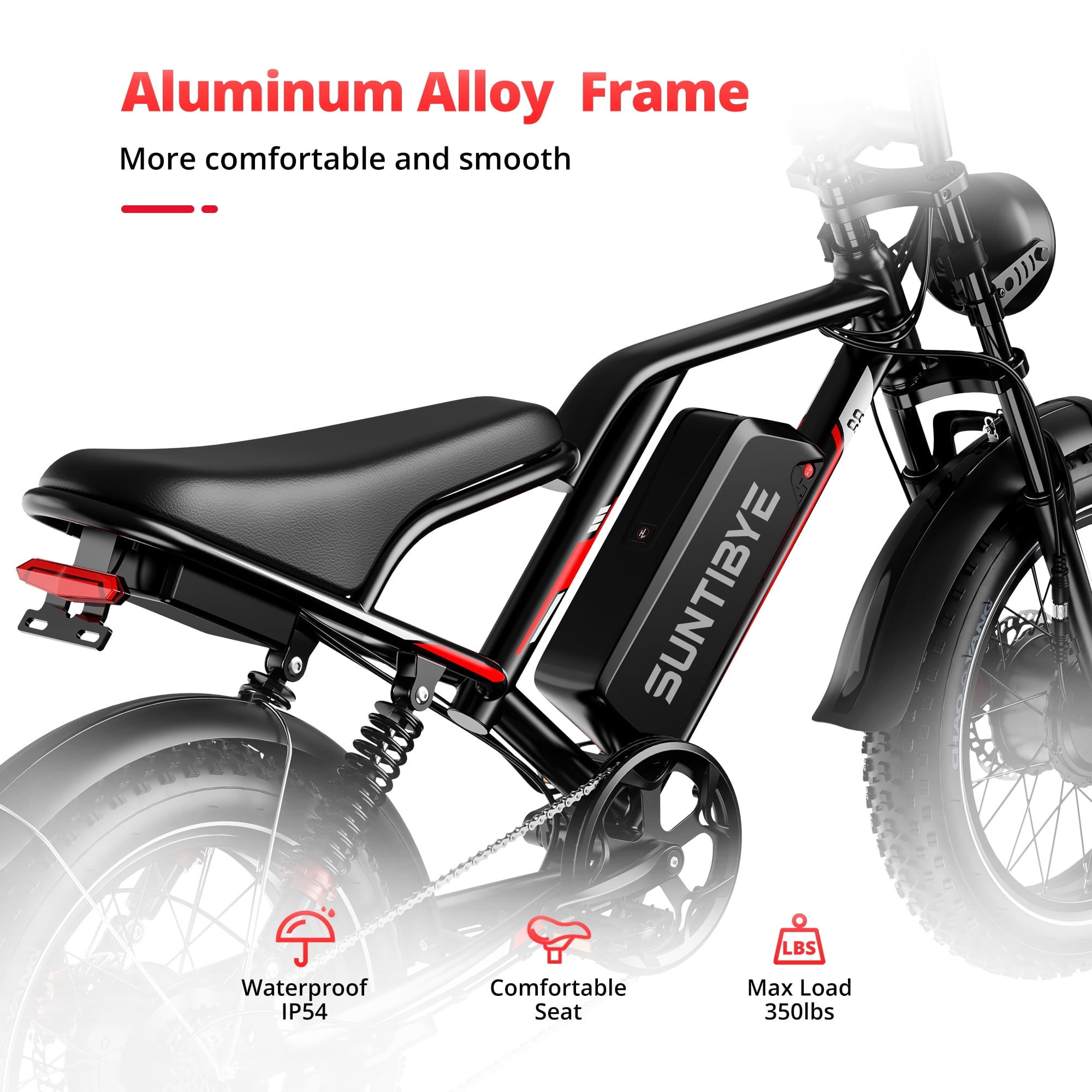 SUNTIBYE S8 2Pcs Electric Bike,Dual Motor Peak 3000W Ebike ,20"x4" Fat Tire Mountain Bike,7-Speed 48V 25AH UL2849