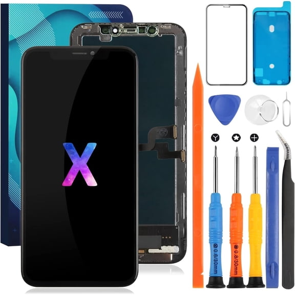Screen Replacement for iPhone X (Incell) A1865, A1901, A1902, A1903 5.8" LCD Display 3D Touch Digitizer Full Assembly with Waterproof Anti-Dust Adhesive