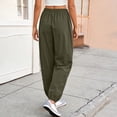 thumbnail image 7 of Ayolanni High Waist Pants for Women Straight Flowy Solid Jogger Pants Green Lounge Workout Business Trousers with Pockets L, 7 of 7