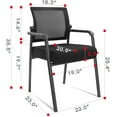 thumbnail image 2 of KLASIKA Office Reception Guest Chair Mid Mesh Back Ergonomic Lumbar Support for Waiting Conference Room Black 2PK, 2 of 7