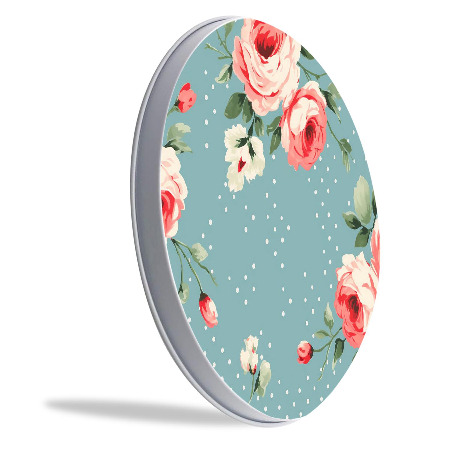 Round Stove Burner Covers 4 Pcs Metal Electric Stove Burner Covers 8Inch And 10Inch ,Bunch Of Spring Flowers Vintage Rose print