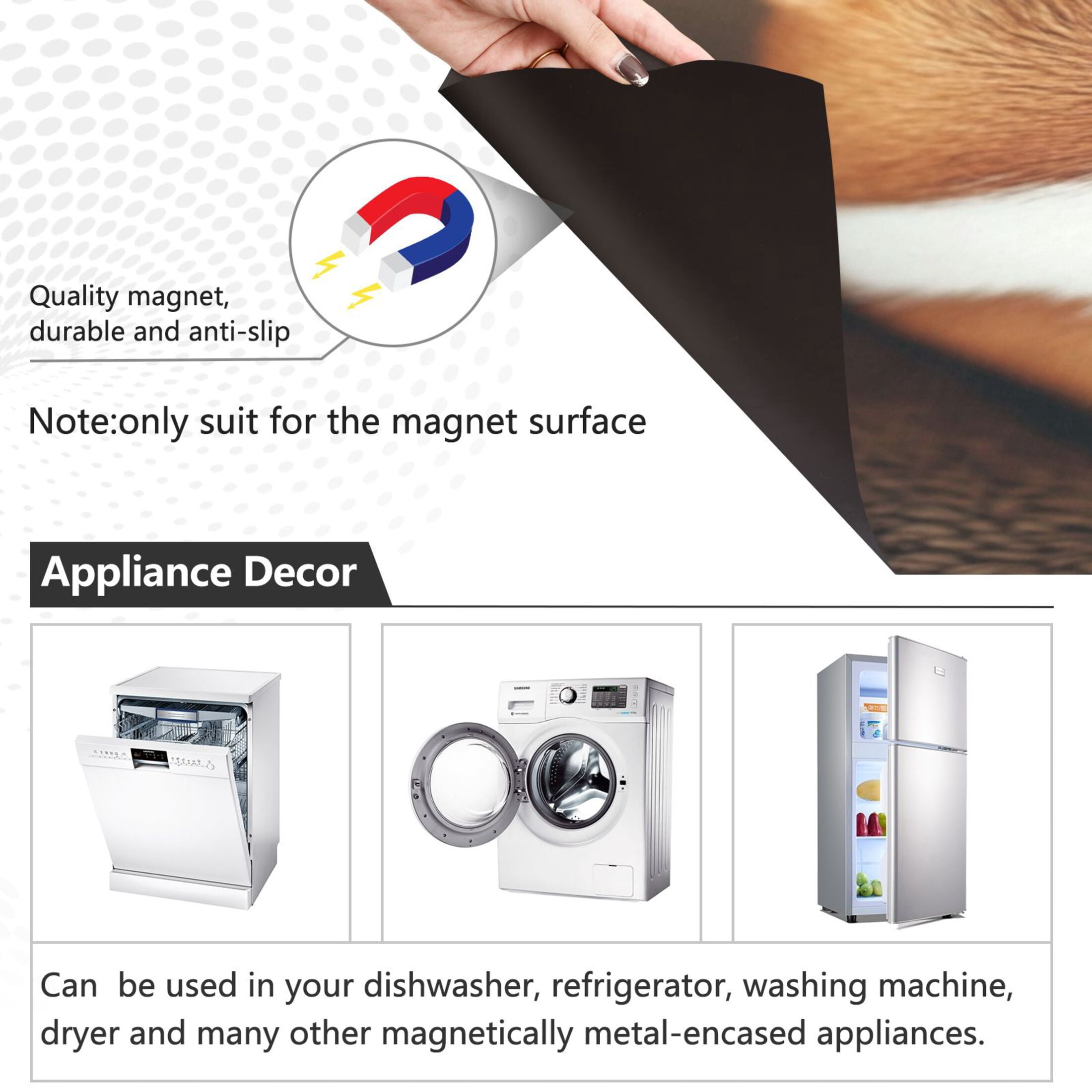 Dishwasher Magnetic Sticker 23x26 Inch Refrigerator Magnetic Sticker Washing Machine Magnetic Sticker Kitchen Panel Magnetic Sticker Home Decor Sleeping Cute Dog
