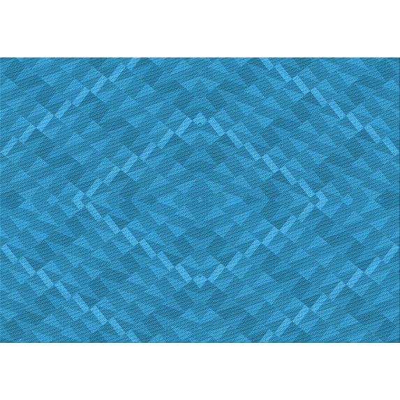 Ahgly Company Indoor Rectangle Patterned Blue Dress Blue Area Rugs, 2' x 3'