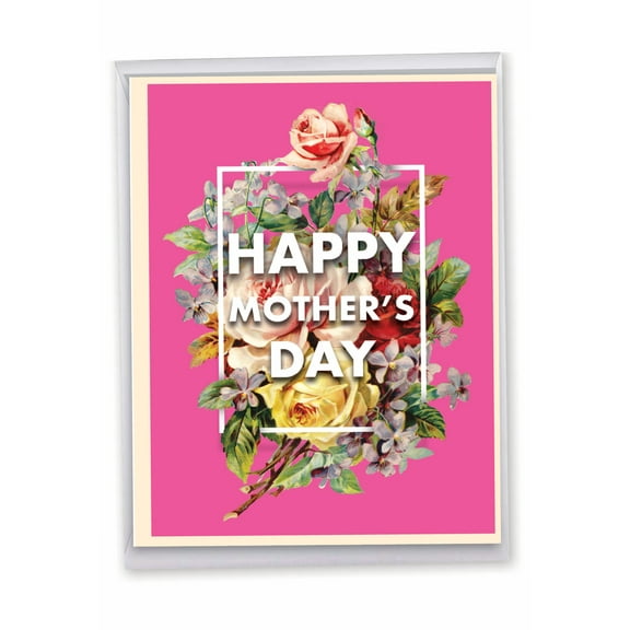 NobleWorks Jumbo Mother's Day Greeting Card 8.5 x 11 Inch with Envelope (1 Pack) Large Jumbo Mom Flowers for Mom J3532FMDG-US